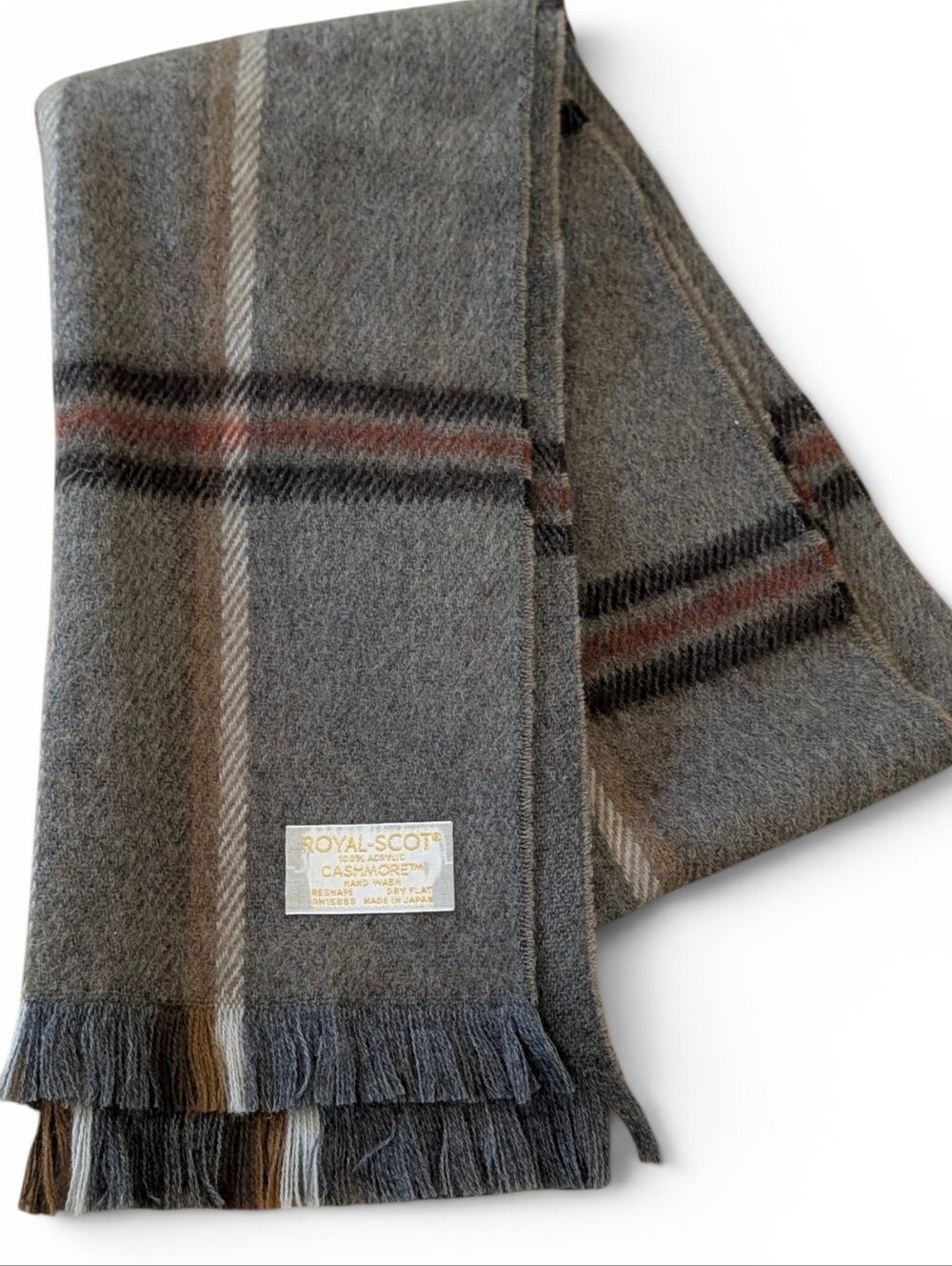 Gray Plaid Scarf - Men's Classic Fall Winter Accessory